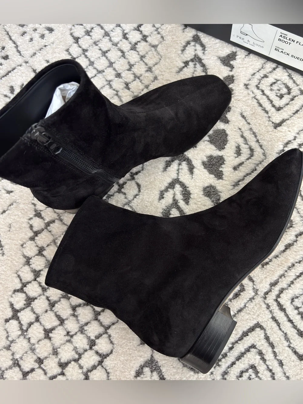 Rag & Bone Aslen Flat Booties 35/5 Black Suede